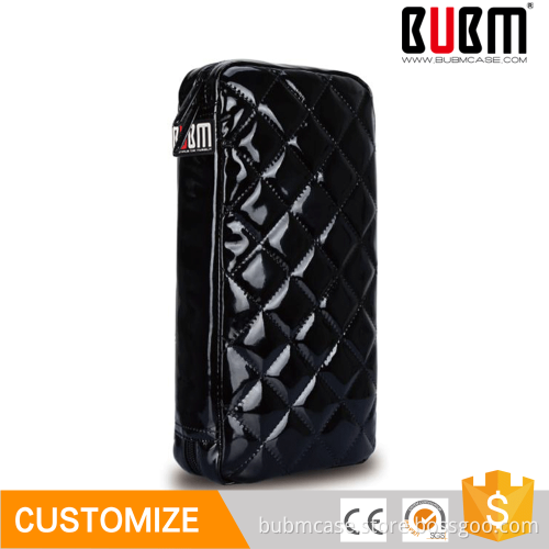 BUBM PU leather double piece storage blue ray black cd case